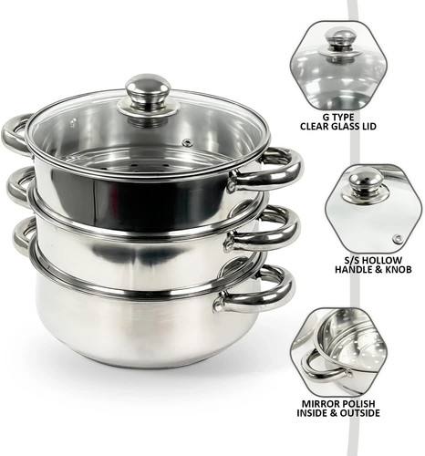 Induction hob steamer - hob, 3tier