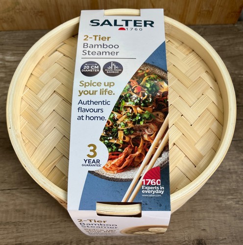 Salter tier bamboo steamer - salter, ;