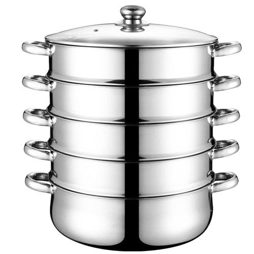 Large tier steamer stainless - 5-tier,