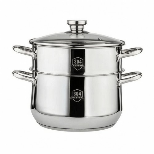 Stock pot with steamer insert - with,