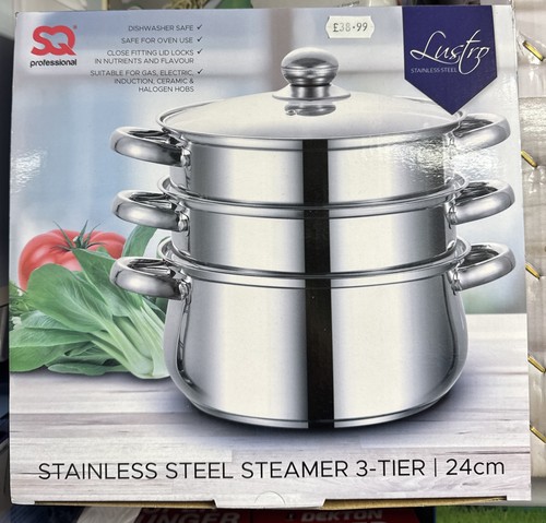 Tier induction steamer set - 3-tier,