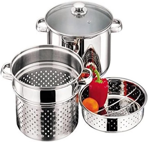 Stainless steel pasta pot with - stainless,